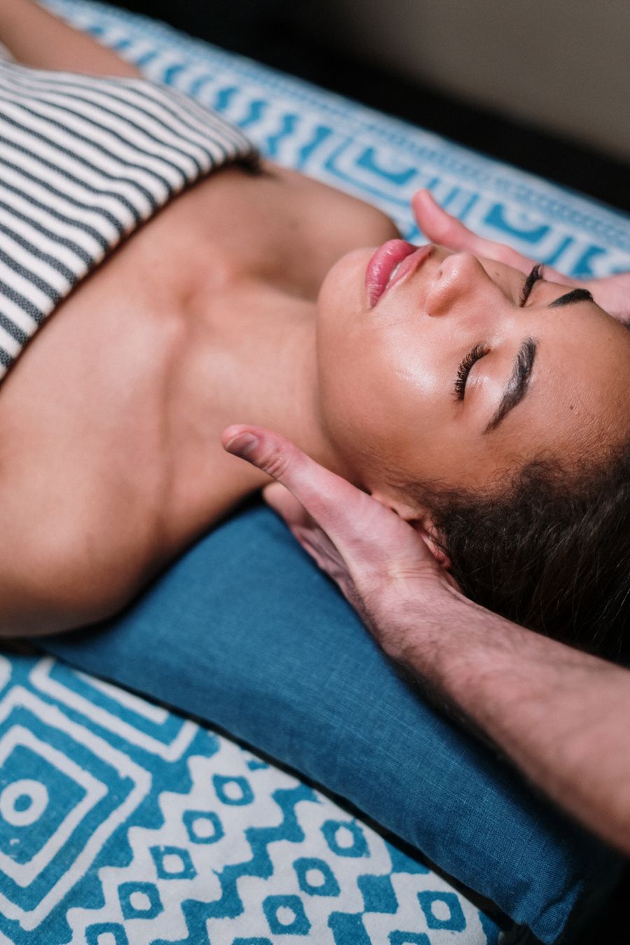Calming facial treatment in a luxury spa setting